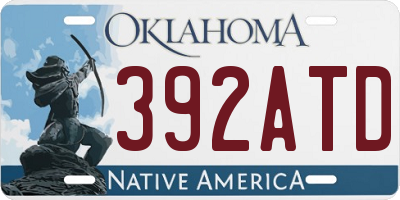 OK license plate 392ATD