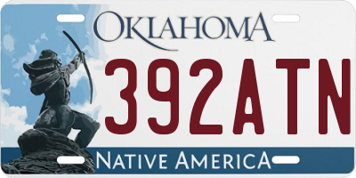 OK license plate 392ATN