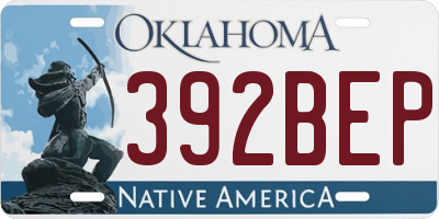 OK license plate 392BEP