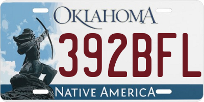 OK license plate 392BFL