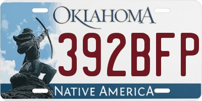 OK license plate 392BFP