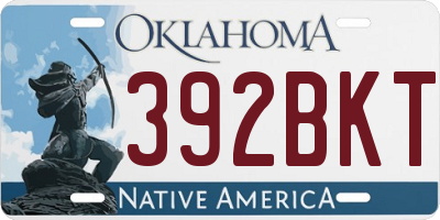 OK license plate 392BKT