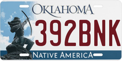 OK license plate 392BNK