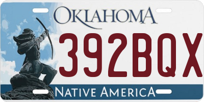 OK license plate 392BQX