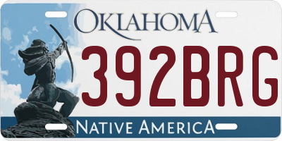 OK license plate 392BRG