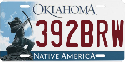 OK license plate 392BRW