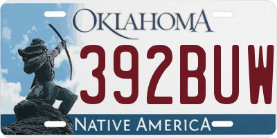OK license plate 392BUW