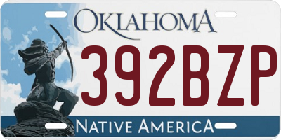 OK license plate 392BZP