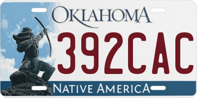 OK license plate 392CAC