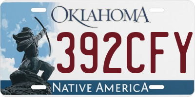 OK license plate 392CFY