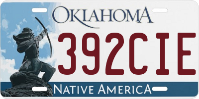 OK license plate 392CIE
