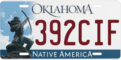 OK license plate 392CIF