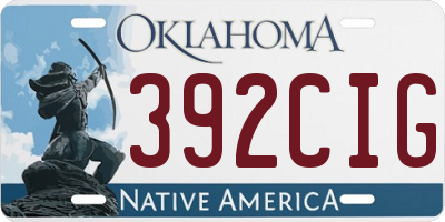 OK license plate 392CIG