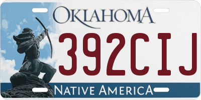 OK license plate 392CIJ