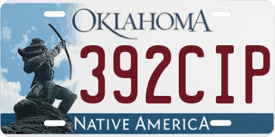 OK license plate 392CIP