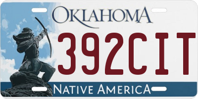 OK license plate 392CIT