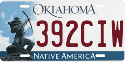 OK license plate 392CIW