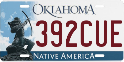 OK license plate 392CUE