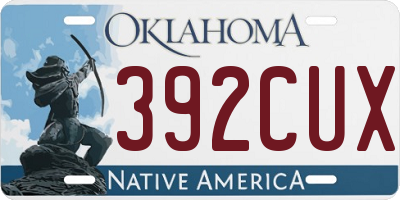 OK license plate 392CUX
