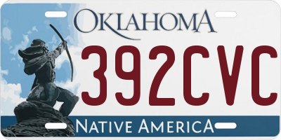 OK license plate 392CVC