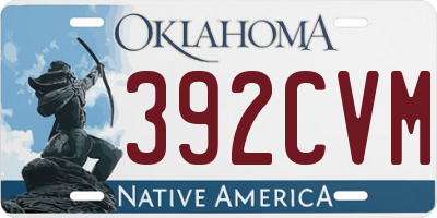 OK license plate 392CVM