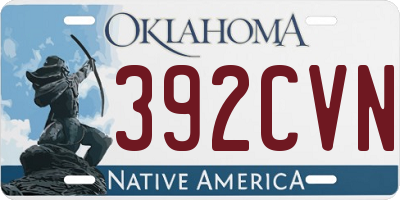 OK license plate 392CVN