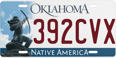 OK license plate 392CVX