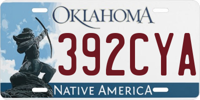 OK license plate 392CYA