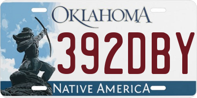 OK license plate 392DBY