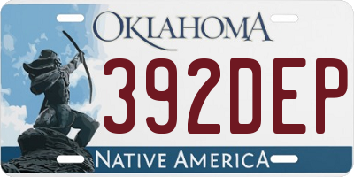 OK license plate 392DEP