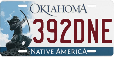 OK license plate 392DNE