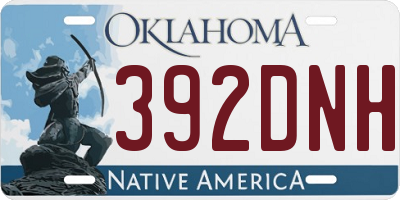 OK license plate 392DNH