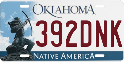 OK license plate 392DNK