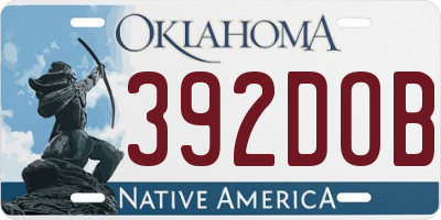 OK license plate 392DOB