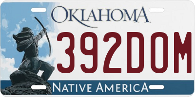 OK license plate 392DOM