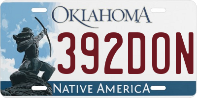 OK license plate 392DON