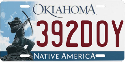 OK license plate 392DOY