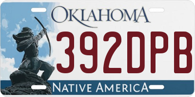 OK license plate 392DPB