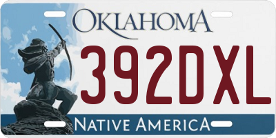 OK license plate 392DXL