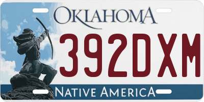 OK license plate 392DXM