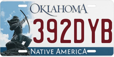 OK license plate 392DYB