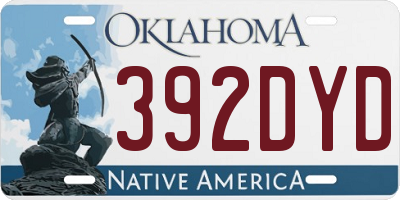 OK license plate 392DYD