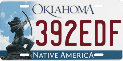 OK license plate 392EDF