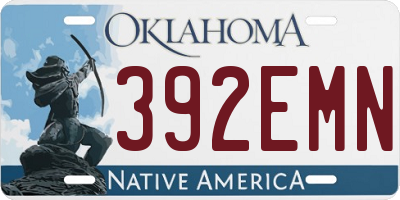 OK license plate 392EMN