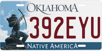 OK license plate 392EYU