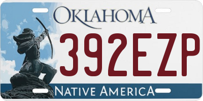 OK license plate 392EZP