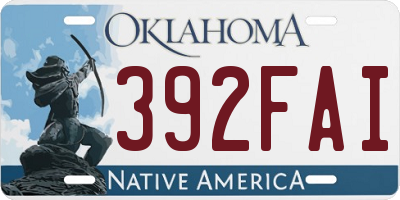 OK license plate 392FAI