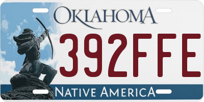 OK license plate 392FFE