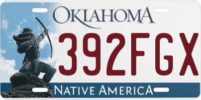 OK license plate 392FGX