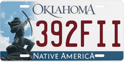 OK license plate 392FII